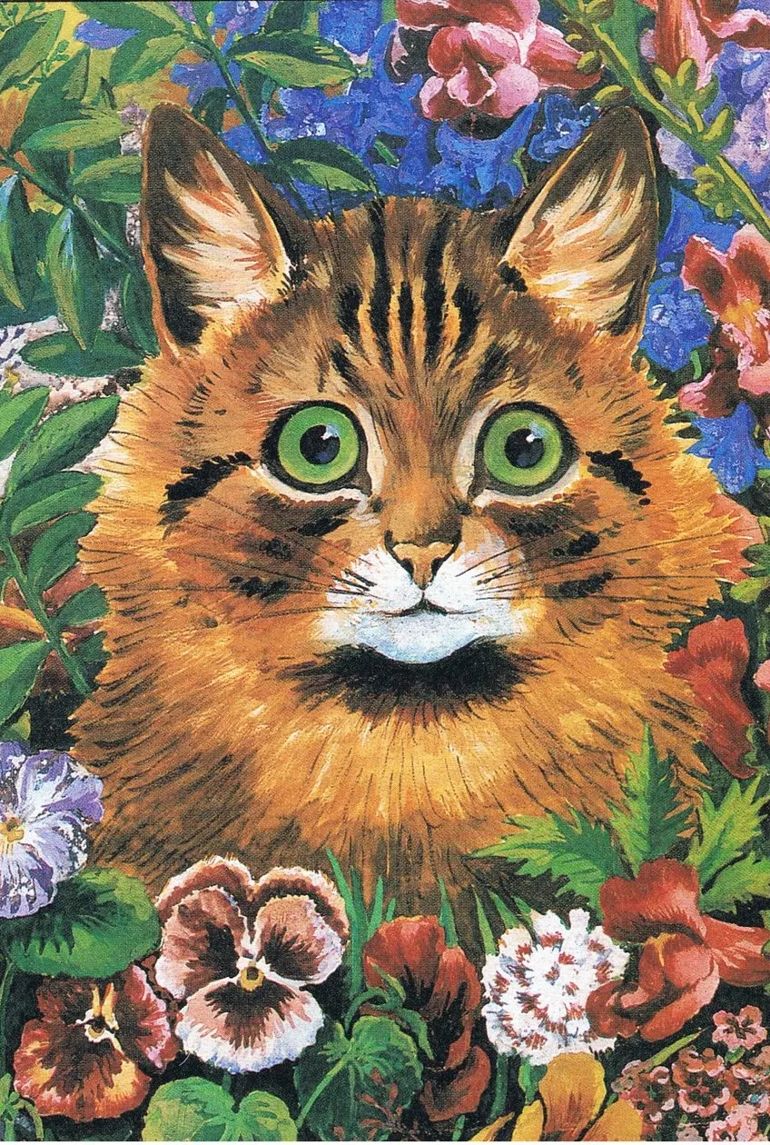 Cat Study by Louis Wain, around 1890