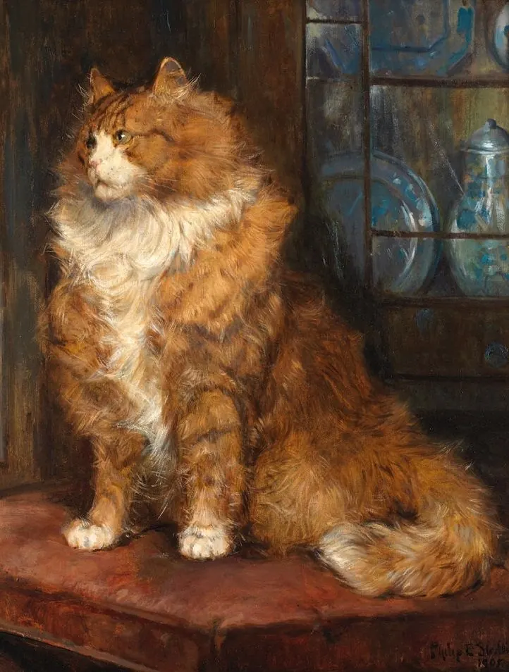 Ginger Cat by Clementine Nielssen, around 1880