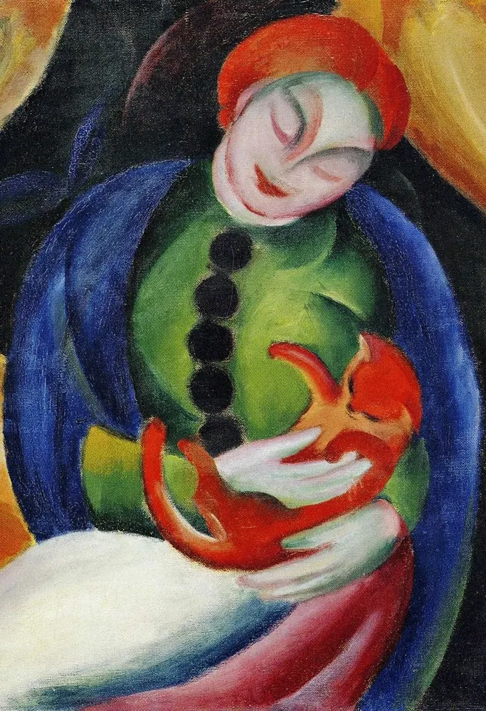 Girl with Cat II by Franz Marc, 1912