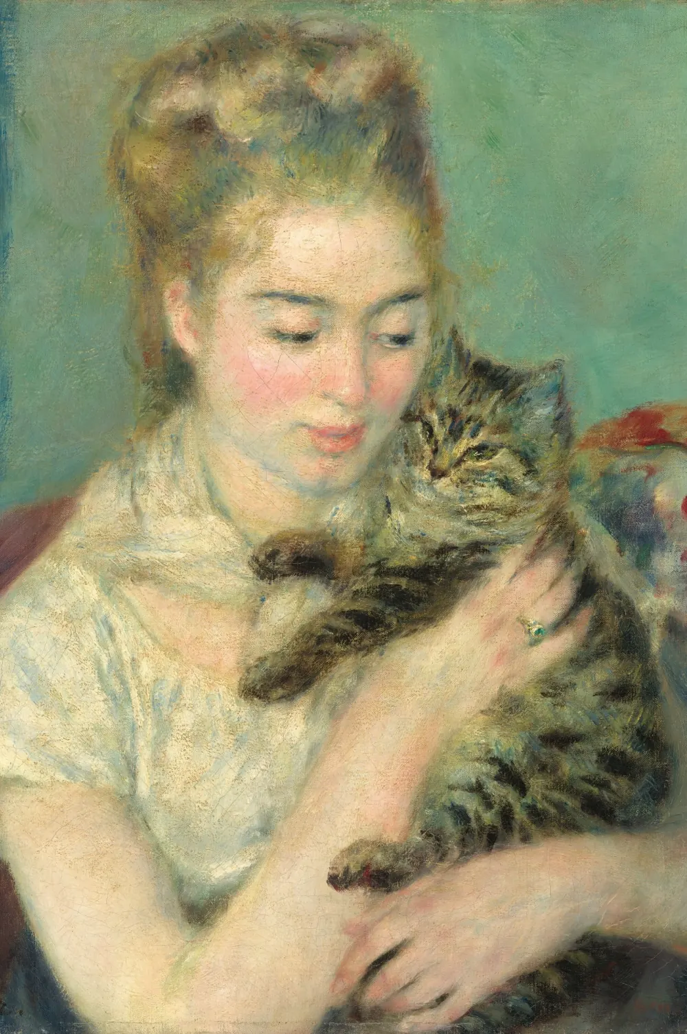 Woman with a Cat by Pierre-Auguste Renoir, 1875